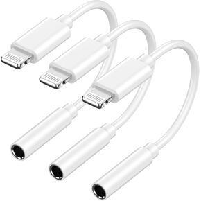 محول سماعة رأس 3.5 ملم لهاتف iPhone 14، 3 عبوات [معتمد من Apple MFi] Lightning إلى 3.5 ملم محول كابل صوت Aux جاك سماعة الرأس متوافق مع iPhone 14 13 12 11 Pro Max XS XR X 8 7 iPad in Kuwait