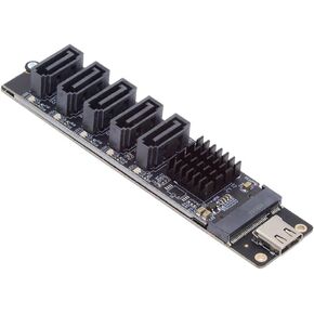 Cablecc 10Gbps USB-C 5 Ports Type-C to 6Gbps NGFF B+M Key SATA Adapter Converter PM Port Multiplier Selector JMB575 JMS580