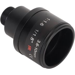 6MP 3.6-10mm Manual Zoom Lens, F1.6 1/1.8inch Mount CCTV Camera Manual Focus Prime Lens, Aluminum Alloy, for Security Video Camera