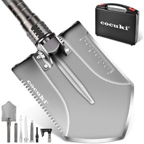Outdoor Folding Camping Shovel Multitool Gear with High-Carbon Steel Adjustable Equipment for Men Outdoor Camping Hiking Surviving Emergency