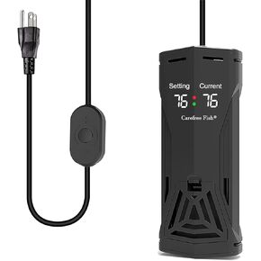 Carefree Fish 100/200/300/500/800W Paladin Aquarium Heater PTC Ceramics Heating Rod Digital LED Intelligent Leaving Water Automatically Stop Heating System for Freshwater and Saltwater No Cooking Fish