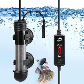 Small Aquarium Heater 25W,Fish Tank Heater for 1-5 Gallon,Suitable for Freshwater and Marine Saltwater,Dual Digital Display Controller, Mini Water Heater,for Betta/Turtle Tank