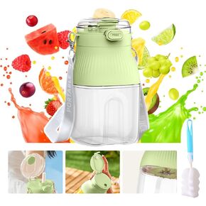 10 Blade Juicer Cup, Large Capacity Juicer Cup, Suitable For Smoothies And Milkshakes, Portable Rechargeable Blender Cup, Suitable For Travel, Outdoor Activities, And Gym Workouts (Grass Green)