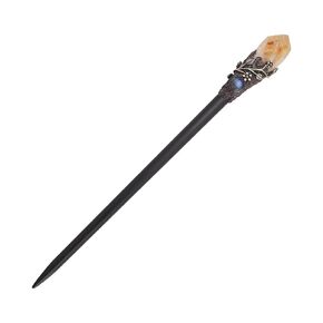 Wooden Magic Wand Chopstick Hairpin Amethyst Labradorite Handcraft Gift for Her (Clear Quartz)