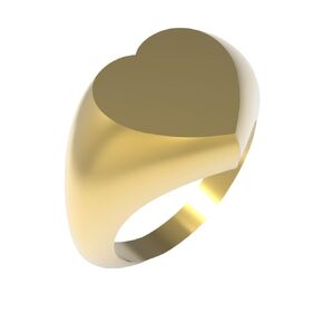 Gempires Heart-Shaped Signet Ring for Women | Gold Statement Ring | Non-Tarnish Hypoallergenic 14K Yellow Gold Plated | Trendy Jewelry | Perfect Gift for Loved Ones | US Size 9