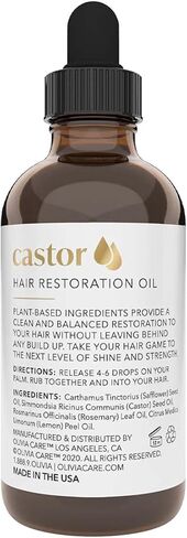 زيت الخروع للعناية بالشعر من أوليفيا - مصنوع من مكونات طبيعية بالكامل - يوفر استعادة متوازنة ولمعانًا وقوة. علاج نظيف وبسيط لدعم تقوية الشعر in Kuwait