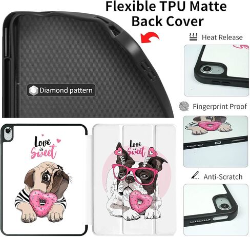 Case for ipad 10th Generation case,Cute 10.9 inch ipad case 10th Generation,Artsy 10th gen ipad case with Shockproof Frame,Smart Folio,Pencil Holder,Auto Sleep/Wake,Sweet Love Dog in Saudi Arabia