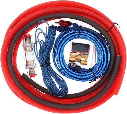 4 مقياس مكبر للصوت تركيب مجموعة الأسلاك مكبر صوت للسيارة كابلات مكبر كهربائي سيارة مكبر كهربائي خط الصوت خط الطاقة مع دعوى الصمامات in Kuwait