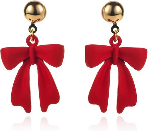 Silver Bow Earrings Ribbon Earring Sparkly Rhinestone Bow Earrings for Women Party Prom Jewelry for Girls in Saudi Arabia