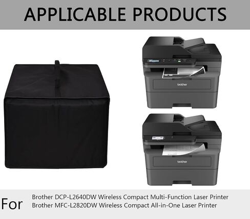Printer Cover Anti-Static Heavy Duty Heat-Resistant Waterproof Dust Protective Printer Cover Case for Brother DCP-L2640DW Wireless Compact Laser Printer/Brother MFC-L2820DW Wireless Printer (Black) in Saudi Arabia