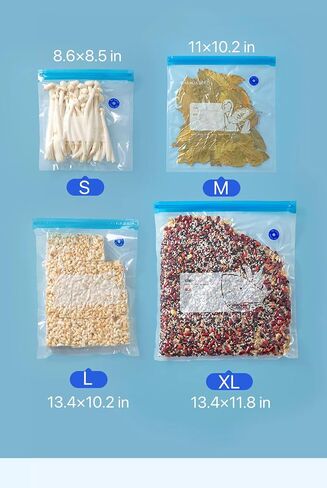 Sous Vide Bags 25pcs, BPA-Free Reusable Vacuum Seal Bags for Food/Freezing safe-25pcs Vacuum Food Storage Bags with Handheld vacuum sealer electric pump & Seal Clips & Air valves for Sous Vide Cooking in Saudi Arabia