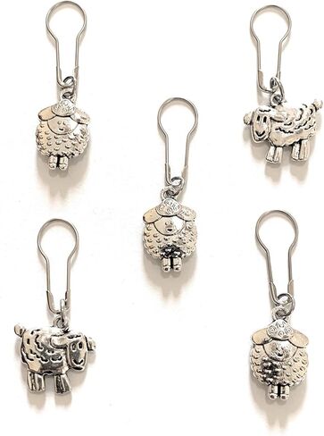 Sheep Stitch Markers for Knitting Crocheting Cute Silver Metal Set Handmade in USA in Saudi Arabia