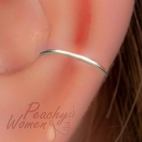 Hammered Fake Conch Earring 14k Gold Filled - 20 Gauge Faux Conch Clip Ring For Women and Men - Adjustable Clip On Ear Hoop in Kuwait