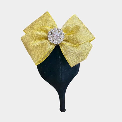Gold Bow and Rhinestone Crystal Shoe Clips Set of 2 Party Wedding in Saudi Arabia