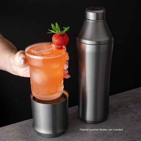 Elevated Craft Hybrid Cocktail Glass Premium Vacuum Insulated Steel Base with Removable Glass Insert - 12oz Rocks Glass, Double Old Fashioned Lowball for Margaritas, Bourbon, Whiskey - Copper in Saudi Arabia