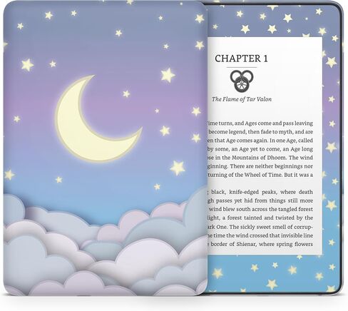 Tacky Design Clouds Skin for Kindle Oasis Skin Decal, Purple Sky Moon Skin for Kindle Stickers, Premium Vinyl 3M Full Wrap for Kindle Skin Covers for (Kindle Oasis (10th Gen, 2019)) in Saudi Arabia