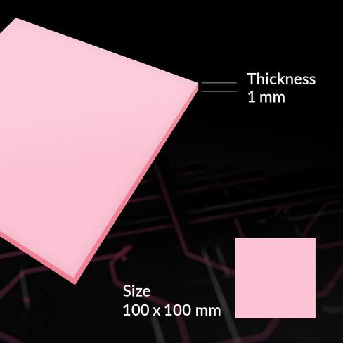 ARCTIC TP-1 (APT2012): Basic Thermal Pad, 100 x 100 x 1.5 mm (4 Pieces) - Thermal pad, Excellent Heat Conduction, Ideal Gap Filler, Easy Installation, Safe handling - Pink in Saudi Arabia