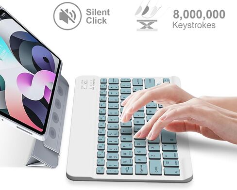 Bluetooth Keyboard for iPad 10th Generation, iPad Pro 13/12/11/10/9/8/7 inch, iPad Air 13/11th Gen, iPad Mini, Samsung Xiaomi Tablets, etc. - Slim Wireless Portable Travel Office Computer Accessories in Kuwait