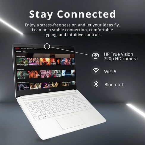 HP Stream 14-inch HD Touchscreen Laptop, Intel Celeron N4000, 4 GB RAM, 64 GB eMMC, Windows 10 Home in S Mode With Office 365 Personal For 1 Year (14-cb192nr, Brilliant Black) in Saudi Arabia