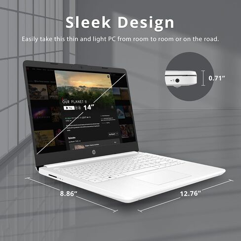 HP Stream 14-inch HD Touchscreen Laptop, Intel Celeron N4000, 4 GB RAM, 64 GB eMMC, Windows 10 Home in S Mode With Office 365 Personal For 1 Year (14-cb192nr, Brilliant Black) in Saudi Arabia