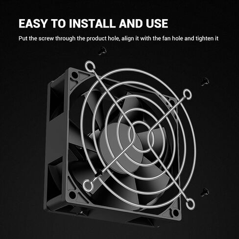 Fan Finger Grill 80mm PC Fan Grill Guard, 4 Pack CPU Case Metal Grill Protector Guard with Screw for 80x80mm Fan Protective Cover DIY, PC Computer Case Fans, Exhaust Fans (Silver) in Saudi Arabia