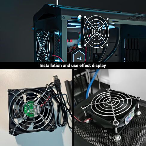 Fan Finger Grill 80mm PC Fan Grill Guard, 4 Pack CPU Case Metal Grill Protector Guard with Screw for 80x80mm Fan Protective Cover DIY, PC Computer Case Fans, Exhaust Fans (Silver) in Saudi Arabia