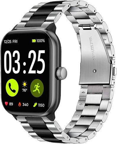 Compatible with Spade & Co Health Smartwatch 4 bands, Stainless Steel Metal Replacement Straps Compatible with Spade & Co Health Smartwatch 4 1.85 Inches in Saudi Arabia