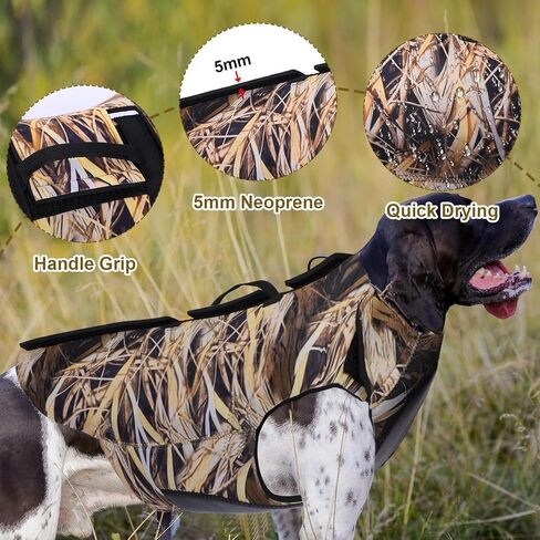 2 Pcs Dog Hunting Vest Adjustable 5 mm Thick Camo Neoprene Hunting Vest for Dog Tactical Equipment Waterfowl for Duck Hunting Training(L) in Saudi Arabia