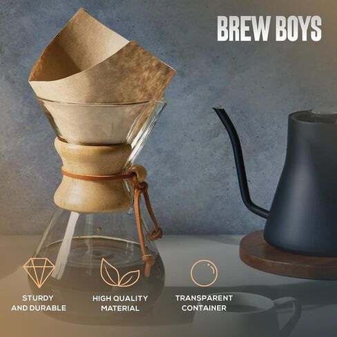 Pour Over Coffee Maker, 8-Cup, 34oz, Double Layer Stainless Steel Filter, Drip Coffee Maker Pour Over High Heat Resistant Glass Coffee Pot, Coffee Dripper Brewer with 40 Paper Filters in Saudi Arabia