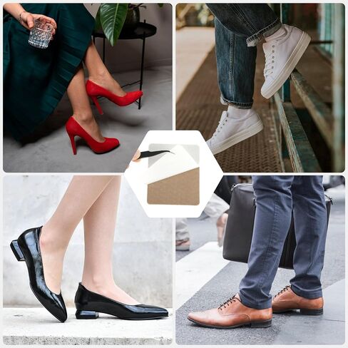 Shoe Heel Pads, Shoe Heel Repair Kit 4 Pcs Adhesive Stickers Anti Slip Thickness Cushion Sole Stick Protector Replacement Kit for Repair Leather Shoes in Kuwait