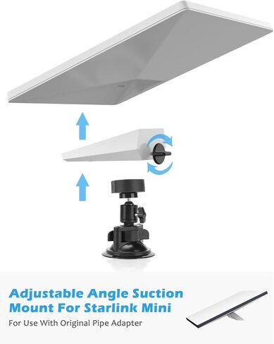 حامل كأس شفط صغير بزاوية قابلة للتعديل من Starlink - حامل سقف مؤقت صغير من Starlink - حامل سطح أملس صغير من Starlink - ملحق Starlink Mini - حامل كأس شفط واحد in Kuwait