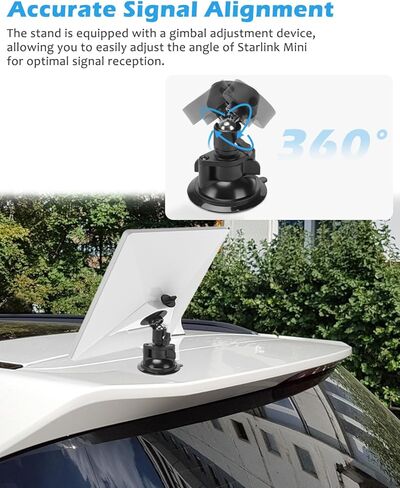 حامل كأس شفط صغير بزاوية قابلة للتعديل من Starlink - حامل سقف مؤقت صغير من Starlink - حامل سطح أملس صغير من Starlink - ملحق Starlink Mini - حامل كأس شفط واحد in Kuwait