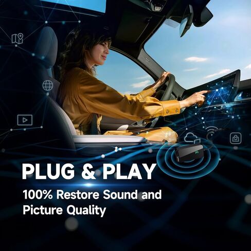 Wireless CarPlay Adapter for Apple - Stable Fast Connection for Convert Factory Wired to Wireless CarPlay Dongle Cars for iPhone - No Latency from iOS 10+ to Screen w/USB C(Matte Black) in Saudi Arabia