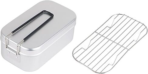 Military Mess Tin,Aluminium Mess Tin, Folding Handle Portable Stainless Steel Light Weight Cooking Bento Box, Easy to Carry, Camping Mess Tin, for Outdoor Picnic Camping Hiking Hunting Fishing(wh in Saudi Arabia