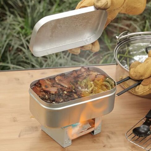 Military Mess Tin,Aluminium Mess Tin, Folding Handle Portable Stainless Steel Light Weight Cooking Bento Box, Easy to Carry, Camping Mess Tin, for Outdoor Picnic Camping Hiking Hunting Fishing(wh in Saudi Arabia