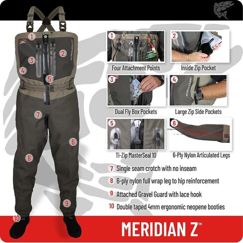 Paramount Outdoors Meridian Z Zippered Breathable Stockingfoot Fly Fishing Chest Wader in Saudi Arabia