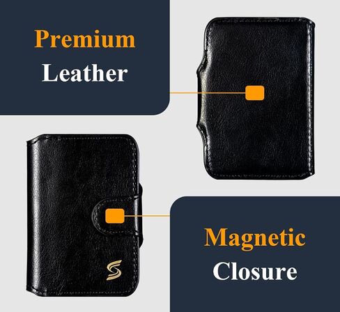 for Magsafe Wallet Magnetic Phone Wallet Card Holder for iPhone 16 15 14 13 12 Pro Max Plus, 5 Slots RFID Blocking, Strong Magnet, Luxury Leather Mag Safe Wallet for Apple for Women Men, Black in Saudi Arabia