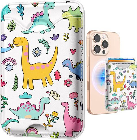 Shorogyt Compatible with Magsafe Wallet Magnetic Card Holder - Floral Honey Phone Wallets for Women Teen Girls Cute Pattern for iPhone 16/15/14/13/12 Series Slim for Apple Mag RFID Magnet, Fit 3 Cards in Kuwait