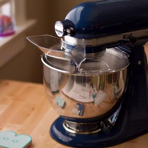 KSMBLPS Pouring Shield مناسب لوعاء المطبخ 5.5، 6، 7، 8 لتر من الفولاذ المقاوم للصدأ (القطر بين 9.1 إلى 9.6 بوصة)، ملحقات خلاط حامل الوعاء الواقي من الرذاذ، استبدال مجاني لمدة ثلاث سنوات in Kuwait