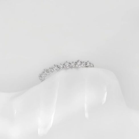 Sterling Silver Diamond Stacking Ring for Women Wedding Ring Simple Stackable Bridal Promise Ring Size Adjustable (Silver) in Saudi Arabia