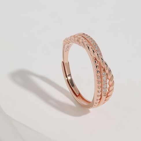 Meissa Handmade Hammered Sterling Silver Cross Rings for Women Girls Gold Plated X Ring Boho Thumb Band Open Adjustable Statement Ring Jewelry Gifts for Her, Gold in Saudi Arabia