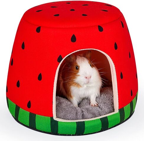 Guinea Pig Hideout, 2 in 1 Guinea Pig Bed with Removable Pad, Washable Bunny Bed, Foldable Guinea Pig Accessories for Guinea Pig Cages, Guinea Pig, Bunny, Hamster, Hedgehog, Rabbit in Saudi Arabia