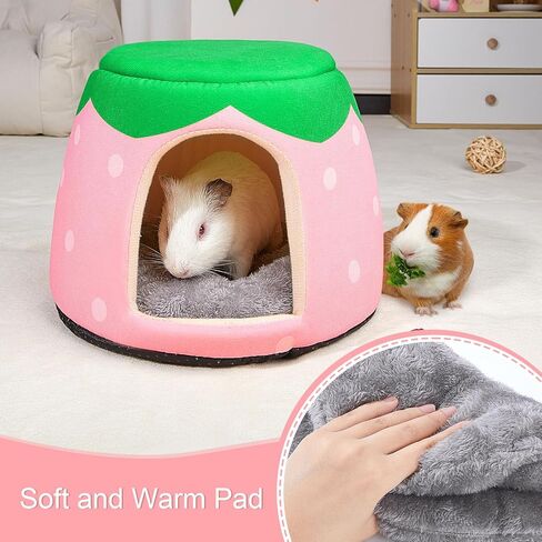 Guinea Pig Hideout, 2 in 1 Guinea Pig Bed with Removable Pad, Washable Bunny Bed, Foldable Guinea Pig Accessories for Guinea Pig Cages, Guinea Pig, Bunny, Hamster, Hedgehog, Rabbit in Saudi Arabia