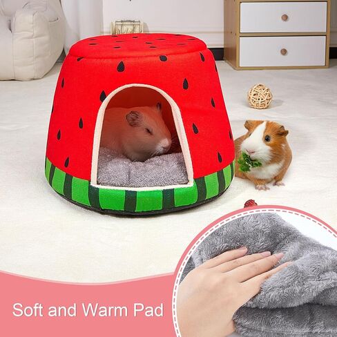 Guinea Pig Hideout, 2 in 1 Guinea Pig Bed with Removable Pad, Washable Bunny Bed, Foldable Guinea Pig Accessories for Guinea Pig Cages, Guinea Pig, Bunny, Hamster, Hedgehog, Rabbit in Saudi Arabia