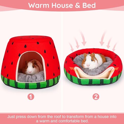 Guinea Pig Hideout, 2 in 1 Guinea Pig Bed with Removable Pad, Washable Bunny Bed, Foldable Guinea Pig Accessories for Guinea Pig Cages, Guinea Pig, Bunny, Hamster, Hedgehog, Rabbit in Saudi Arabia