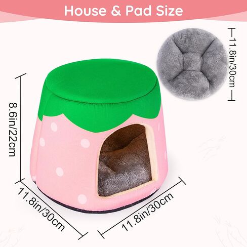 Guinea Pig Hideout, 2 in 1 Guinea Pig Bed with Removable Pad, Washable Bunny Bed, Foldable Guinea Pig Accessories for Guinea Pig Cages, Guinea Pig, Bunny, Hamster, Hedgehog, Rabbit in Saudi Arabia