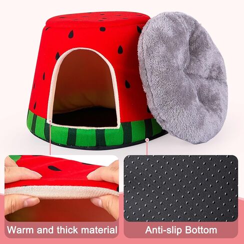 Guinea Pig Hideout, 2 in 1 Guinea Pig Bed with Removable Pad, Washable Bunny Bed, Foldable Guinea Pig Accessories for Guinea Pig Cages, Guinea Pig, Bunny, Hamster, Hedgehog, Rabbit in Saudi Arabia