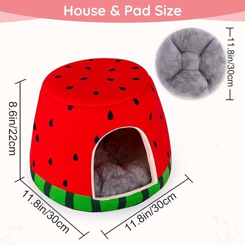 Guinea Pig Hideout, 2 in 1 Guinea Pig Bed with Removable Pad, Washable Bunny Bed, Foldable Guinea Pig Accessories for Guinea Pig Cages, Guinea Pig, Bunny, Hamster, Hedgehog, Rabbit in Saudi Arabia