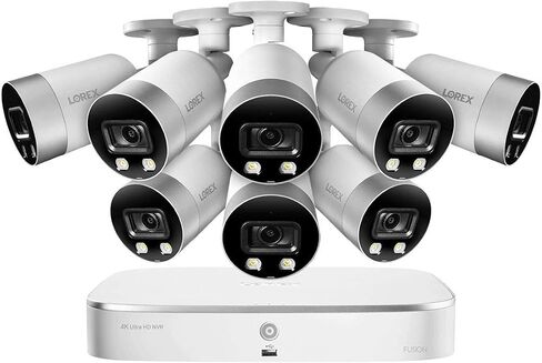 نظام كاميرا أمان Lorex 4K، 8 قنوات 2 تيرابايت NVR مع 8 كاميرات IP POE سلكية داخلية/خارجية معدنية ذكية للردع، كشف الحركة الذكية والتحكم الصوتي (متجدد) in Saudi Arabia