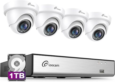 PoE Security Camera System 8CH 5MP NVR, 8Pcs 4MP Dome IP Cameras Wired Surveillance Camara System, AI Motion Human Detection, Two-Way Audio, 2TB HDD for 24/7 Record Outdoor Indoor, App Remote in Saudi Arabia
